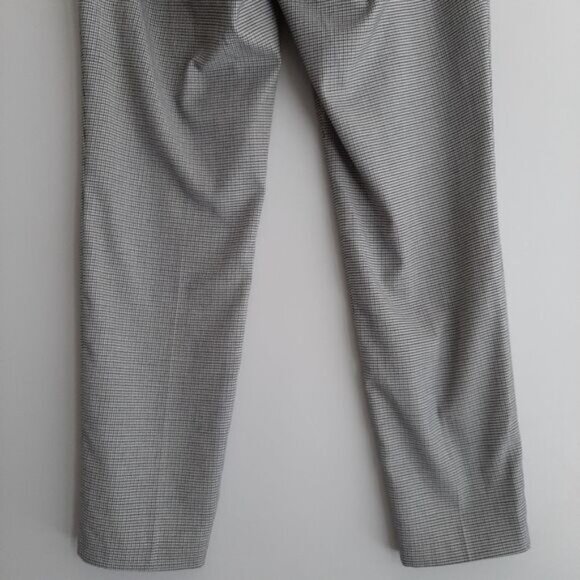 ZARA | Houndstooth Slim Leg Ankle Crop Trousers B&W Houndstooth Sz 4 - Picture 9 of 13